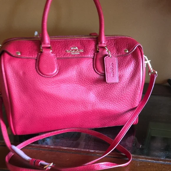 Red Coach Leather Satchel - Picture 4 of 8